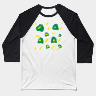 Green yellow watercolor flower art Baseball T-Shirt